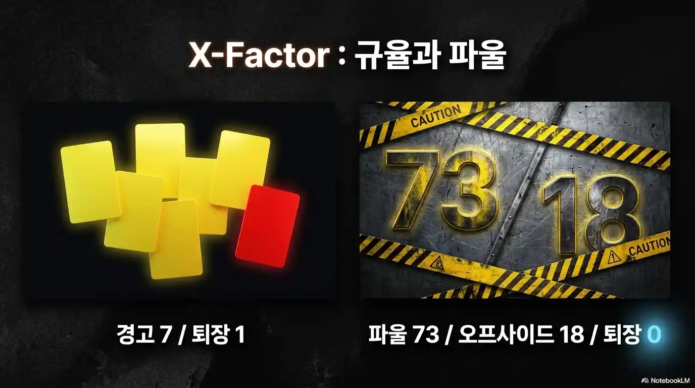 잉글랜드와 아르헨티나 경고 퇴장 파울 오프사이드 기록 비교