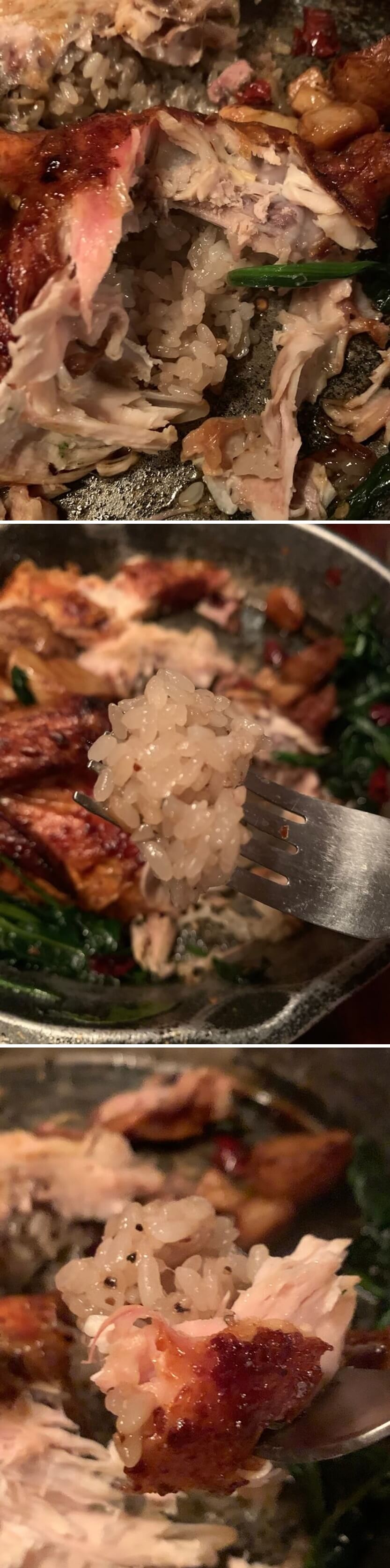 아래에 눌러 붙은 누룽지