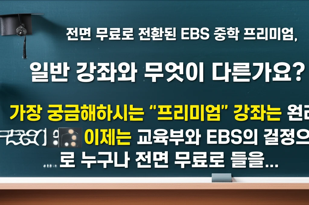 EBS 중학 프리미엄 무료 전환 안내..