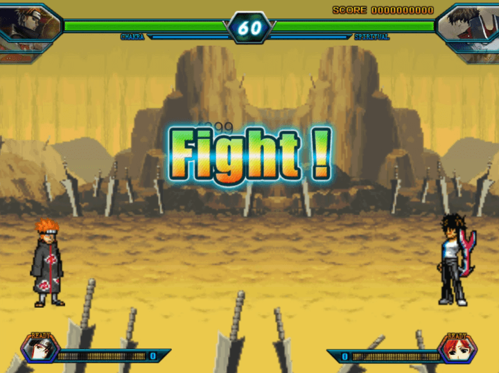 나루토-vs-블리치-3.3-플래시게임-시작-화면