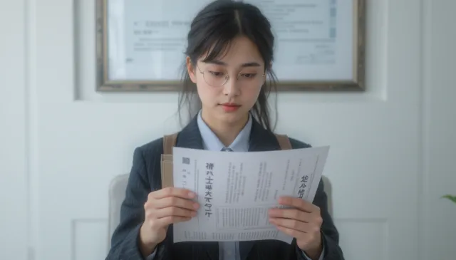 프린트된 등기부등본을 들고 읽는 모습