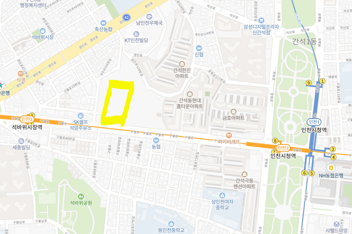 힐스테이트 인천시청역 위치
