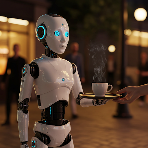 로보트가 커피 배달하는 사진