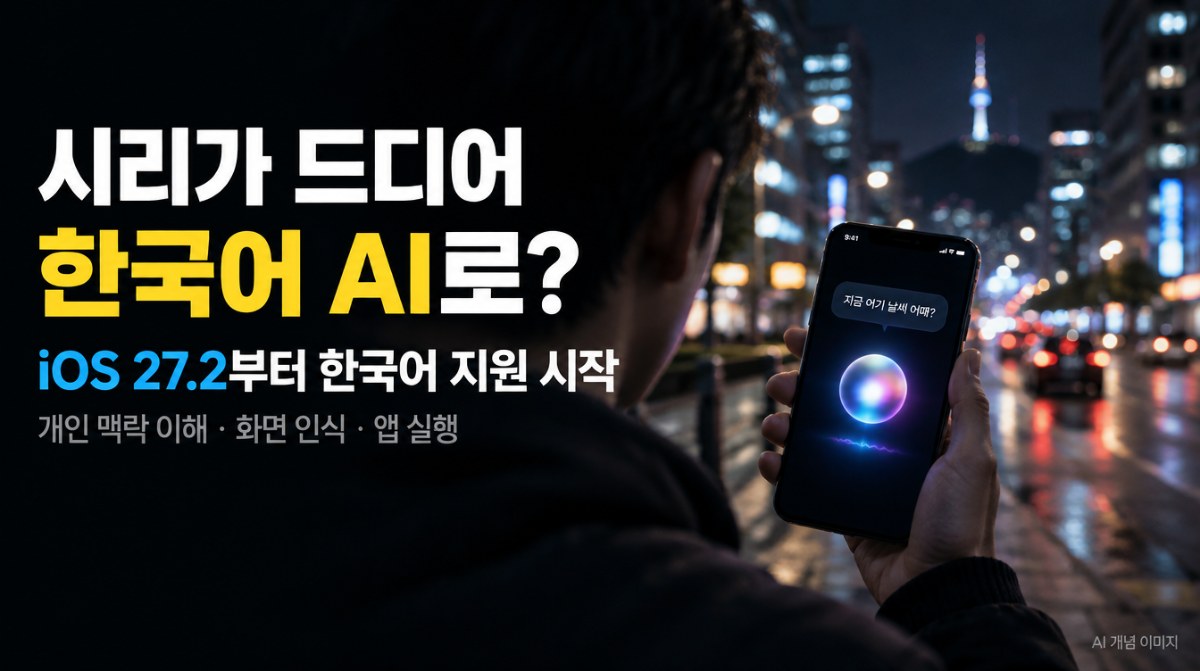 Siri AI 한국어 지원을 표현한 대표 이미지 (AI 생성 이미지)