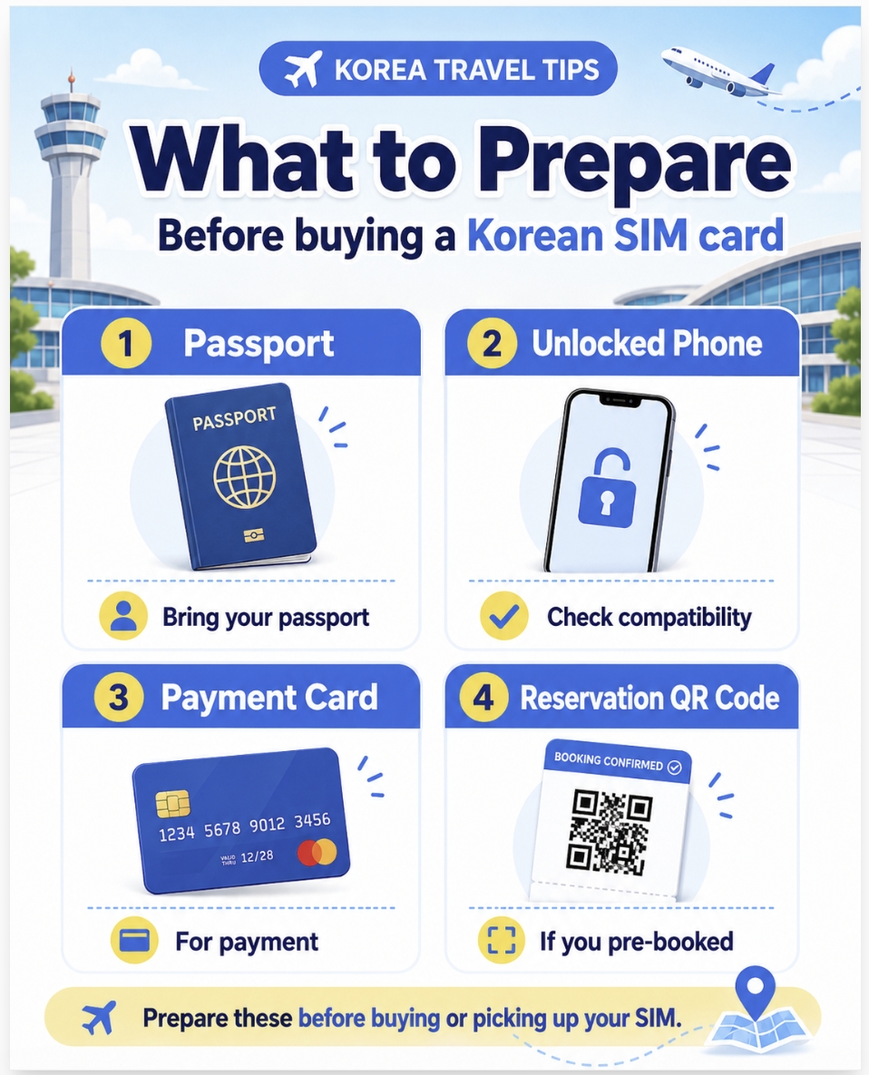 What to prepare before buying a Korean SIM card in Korea