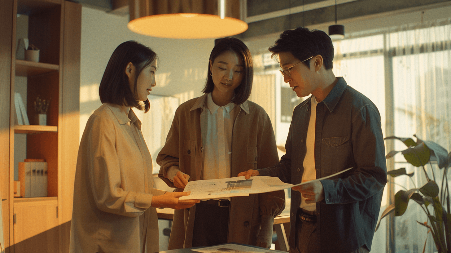 아파트에-대해-상의중인-사람들