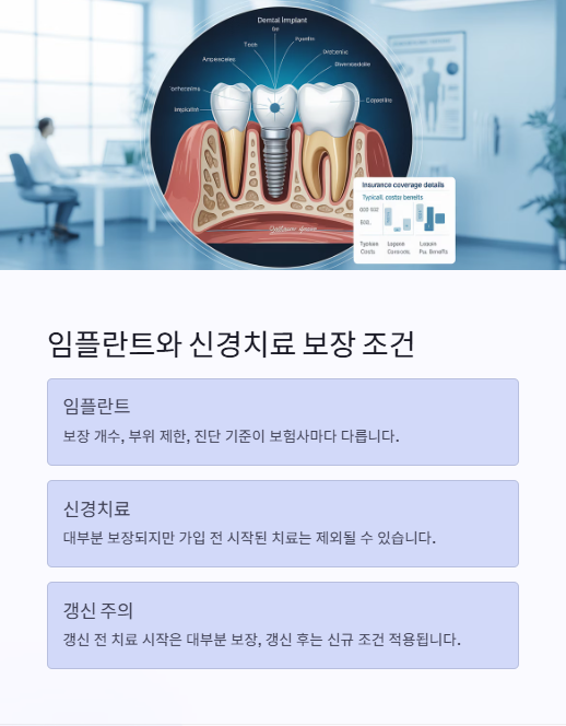 임플란트와 신경치료 보장 조건