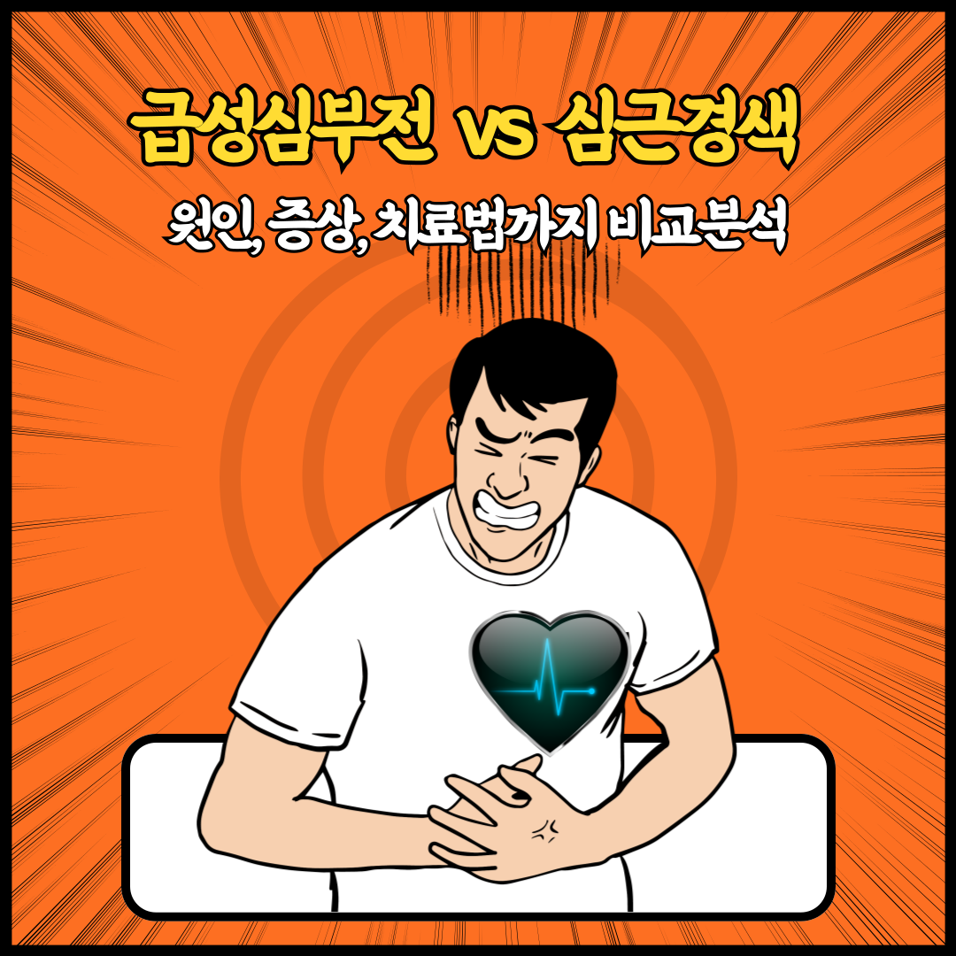 급성심부전과 심근경색에 대한 완벽비교분석. 원인, 증상, 치료법까지 비교하며 알아보겠습니다.
