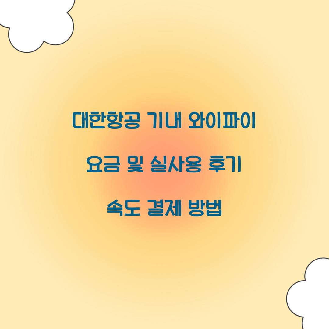 대한항공 기내 와이파이