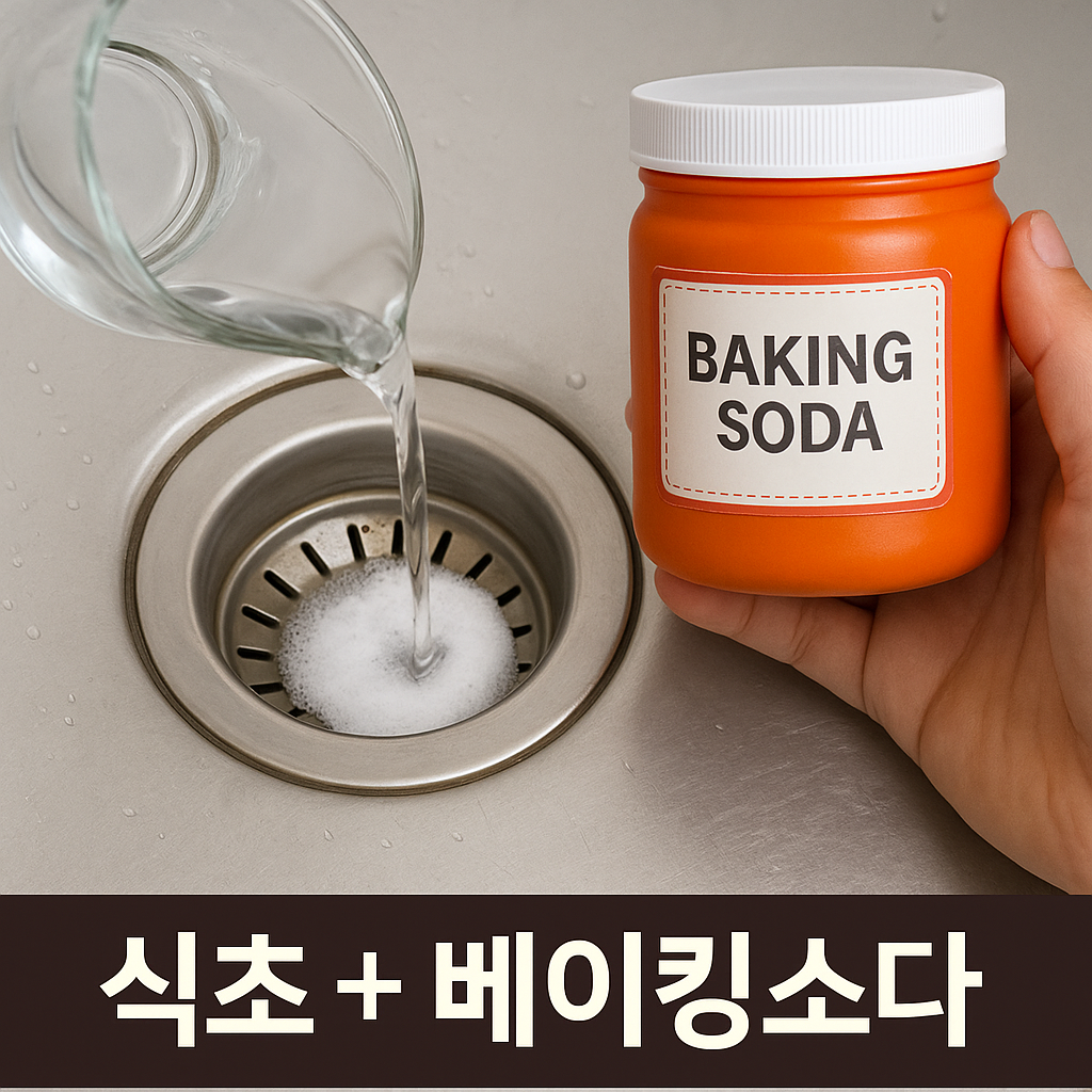 식초+ 베이킹소다