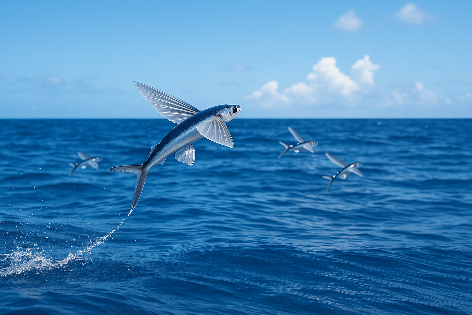 하늘을 날아오르는 날치 그림