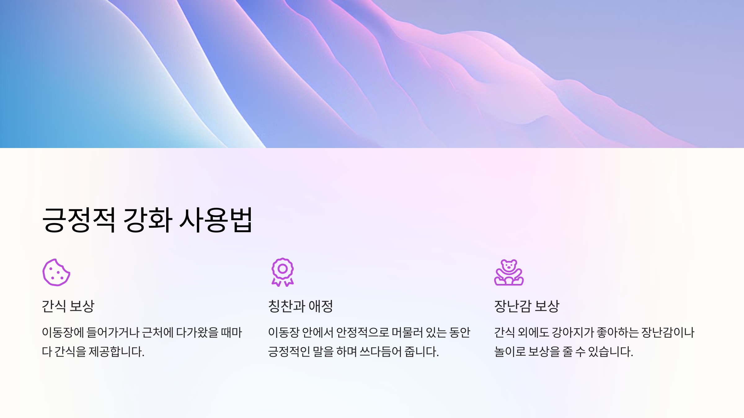 긍정적 강화 사용법