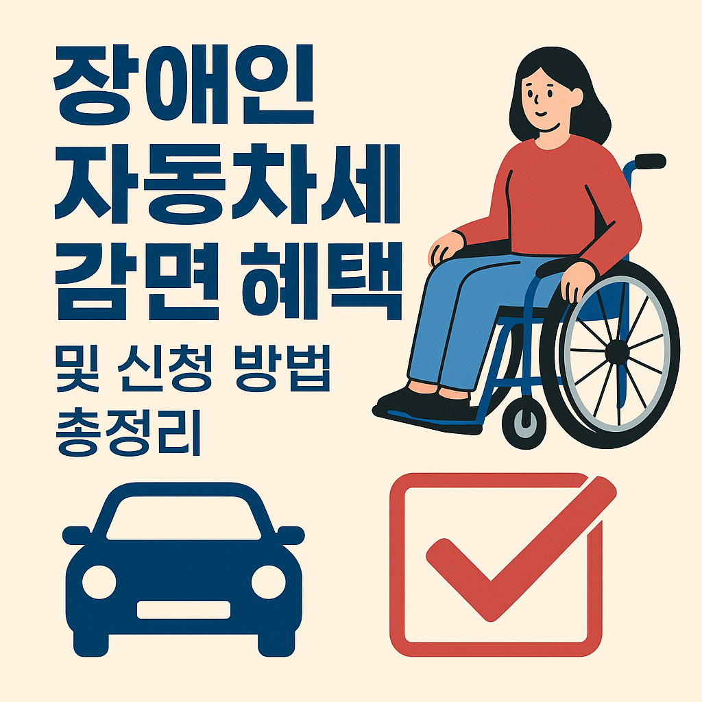 장애인 자동차세 감면 혜택과 신청 방법 총정리