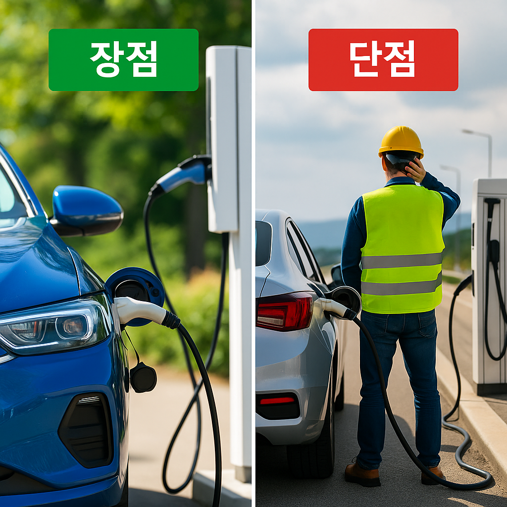 전기차 장점과 단점 관련 이미지