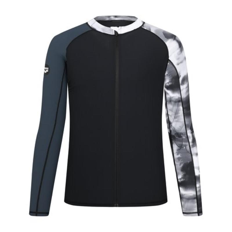 아레나 남성 오션 레저 집업 래쉬가드 BLK A3BM1PR09