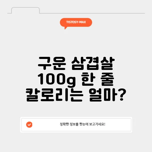 구운 삼겹살 100g 한 줄 칼로리는 얼마?