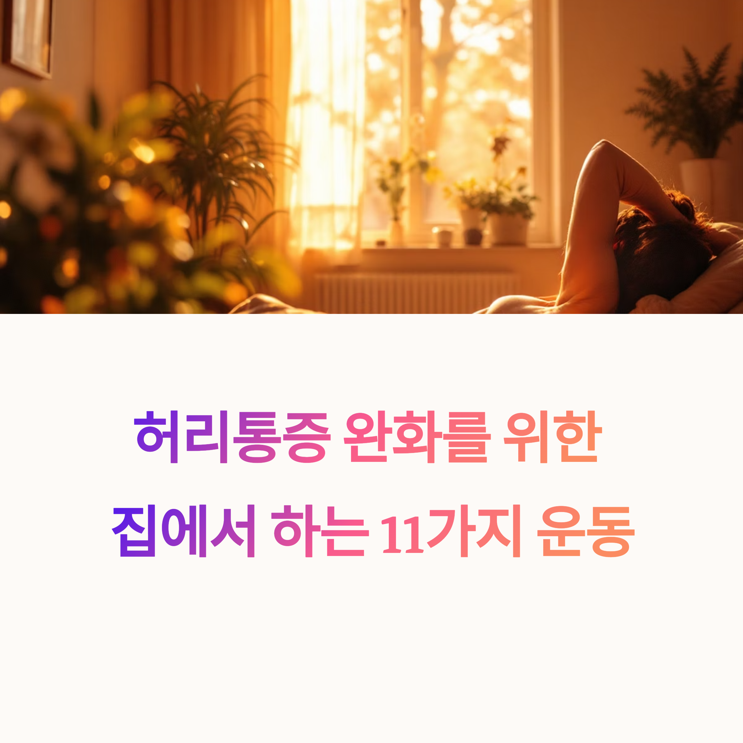 집에서 할 수 있는 허리통증 완화운동 모음