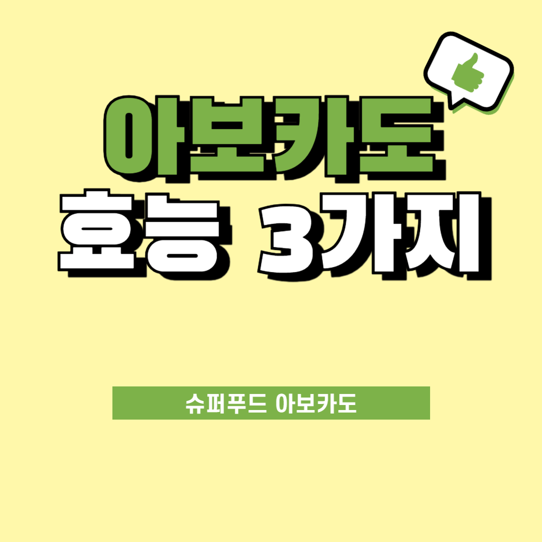 아보카도 효능 3가지 (건강하게 먹어보자)