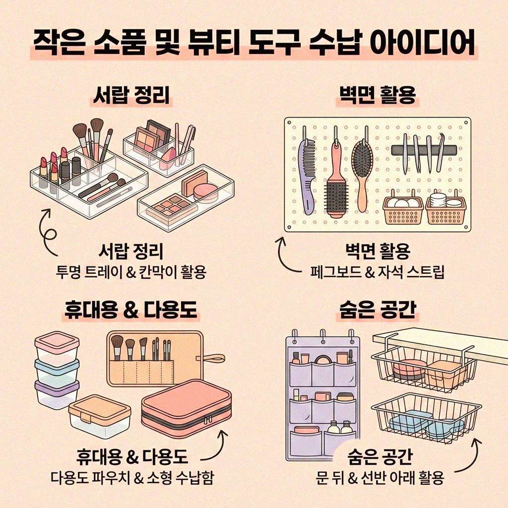화장대 서랍 속을 깔끔하게 정리하는 똑똑한 방법