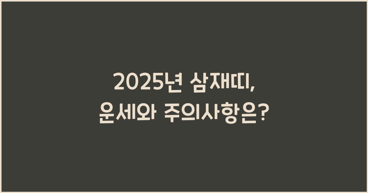 2025년 삼재띠