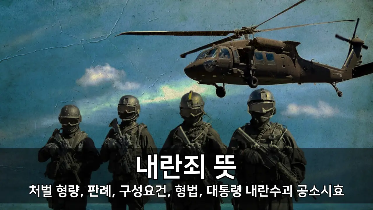 내란죄 뜻 - 처벌 형량, 판례, 구성요건, 형법, 대통령 내란수괴 공소시효