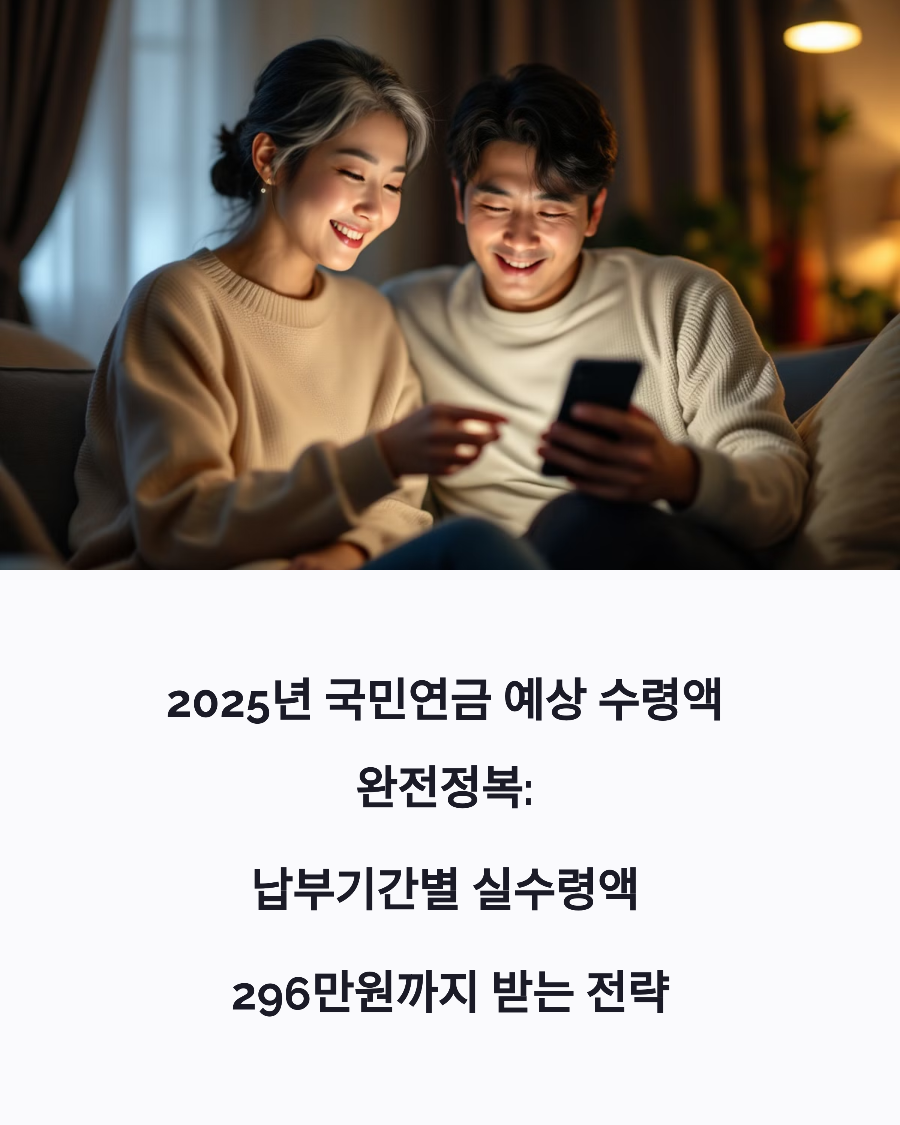 2025년 국민연금 예상 수령액 완전정복 납부기간별 실수령액 296만원까지 받는 전략