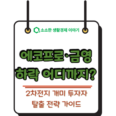 에코프로&middot;금양 하락 어디까지? 2차전지 개미 투자자 탈출 전략 가이드