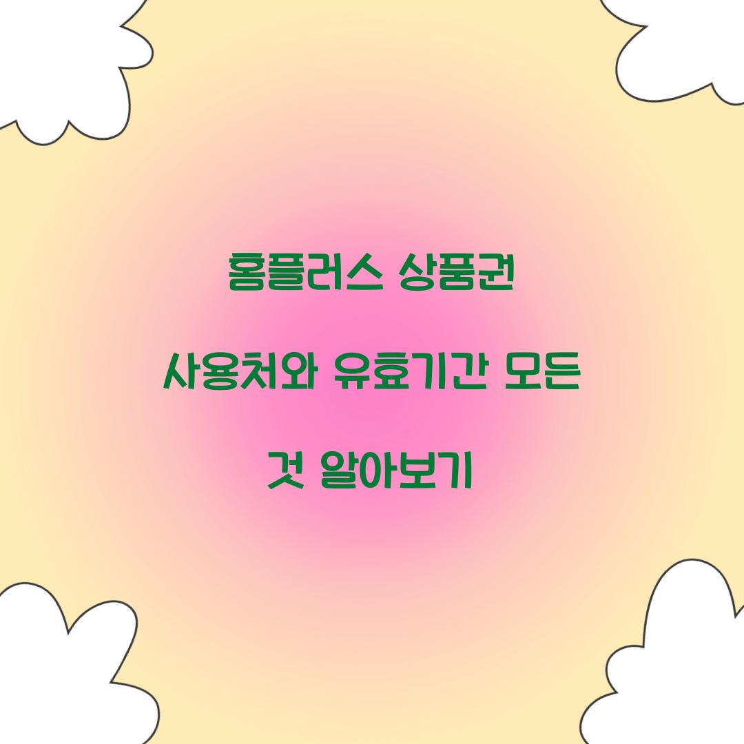 홈플러스 상품권 사용처