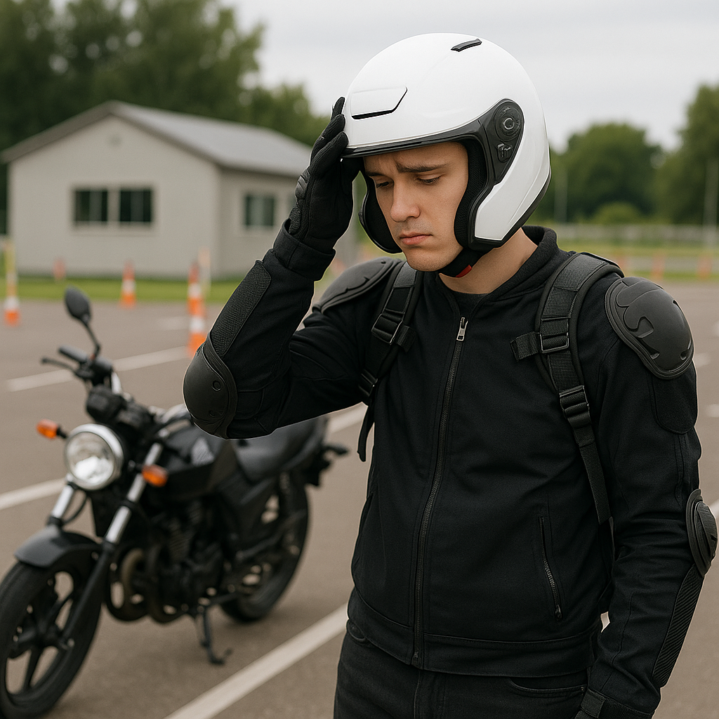 시험장에서 아쉬운 표정을 짓는 수험자의 이미지