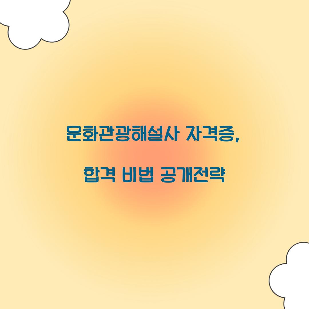 문화관광해설사 자격증