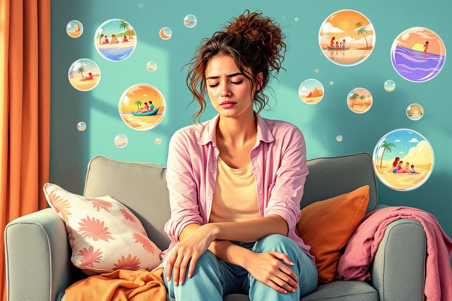 즐거웠던 연휴 후 일상으로 복귀하며 우울해하는 사람의 감정 표현