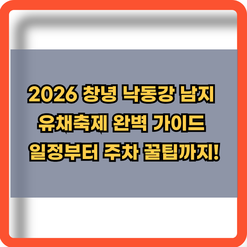 2026 창녕 낙동강 남지 유채 축제 정보