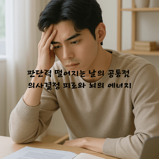 의사결정피로, decisionfatigue, 판단력저하, 뇌에너지, 인지편향, 휴식전략, 행동경제학, 루틴설계, 집중력, 인지자원