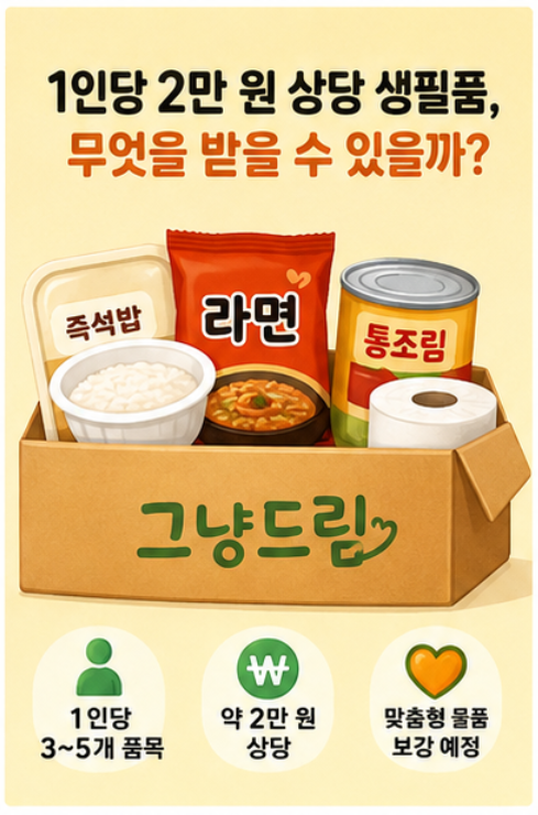 갑자기 끼니 걱정이 앞설 때? 서류 없이 바로 도움 받는 &lsquo;그냥드림&rsquo; 전국 확대 소식