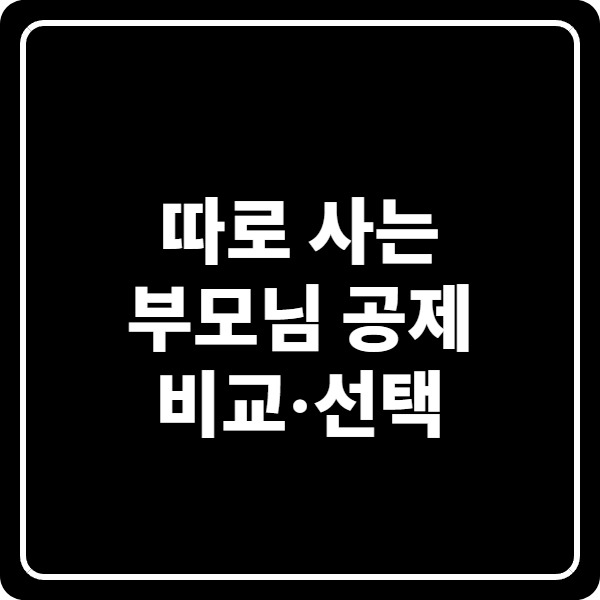 따로 사는 부모님 공제 비교·선택 가이드, 어머니만 가능한 경우와 포기해야 할 기준