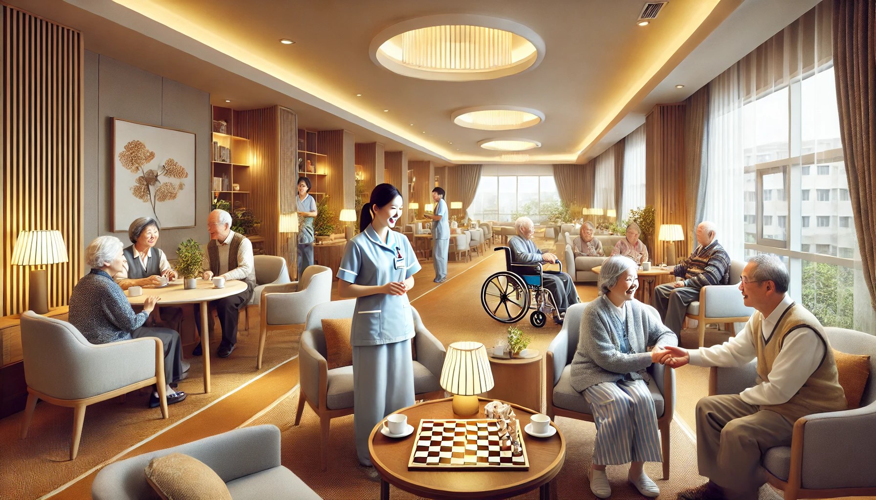 노인요양원에서 편안하게 생활하는 모습