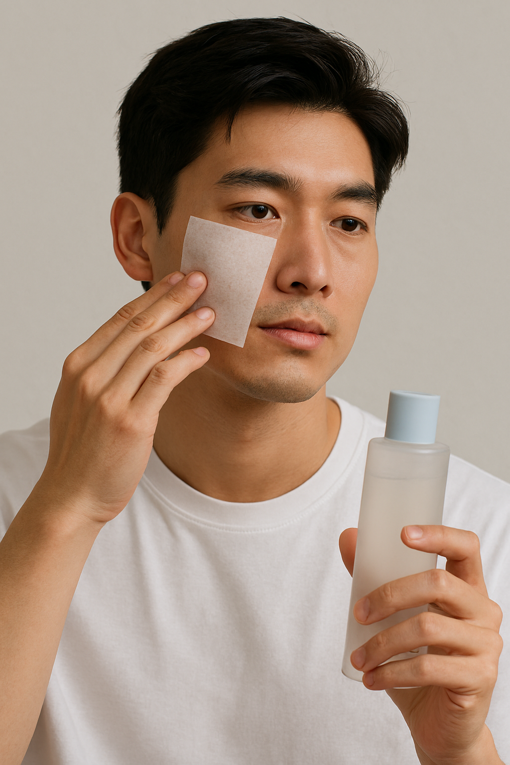 PDRN 토너팩을 하는 남성