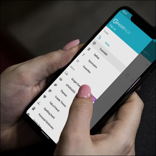 Ginger 앱을 사용중인 스마트폰