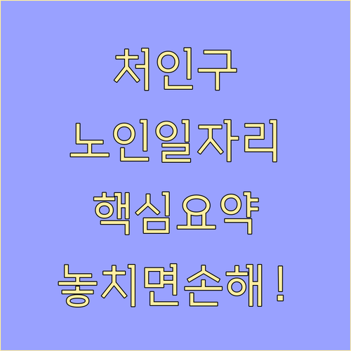 용인시 처인구 시니어클럽 맞춤형 노인..