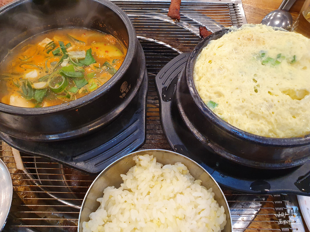 된장찌개와 계란찜