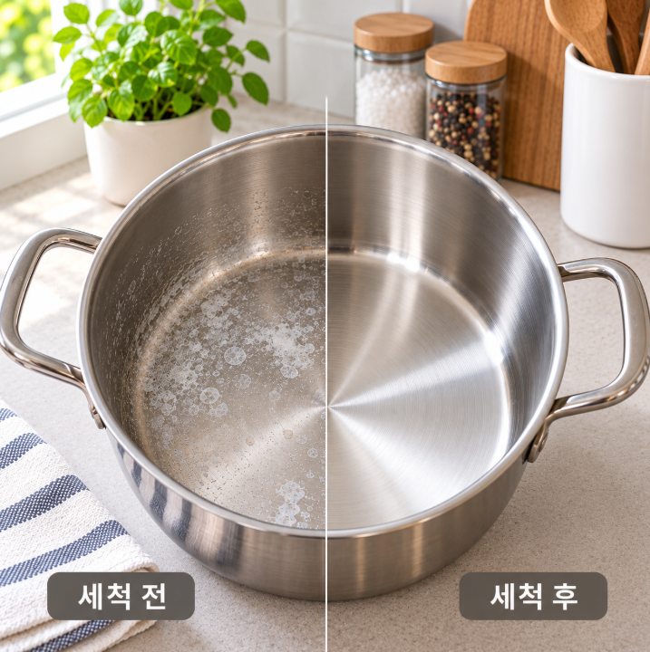 스테인리스 냄비에 하얀 얼룩이 생기는 이유와 관리 방법