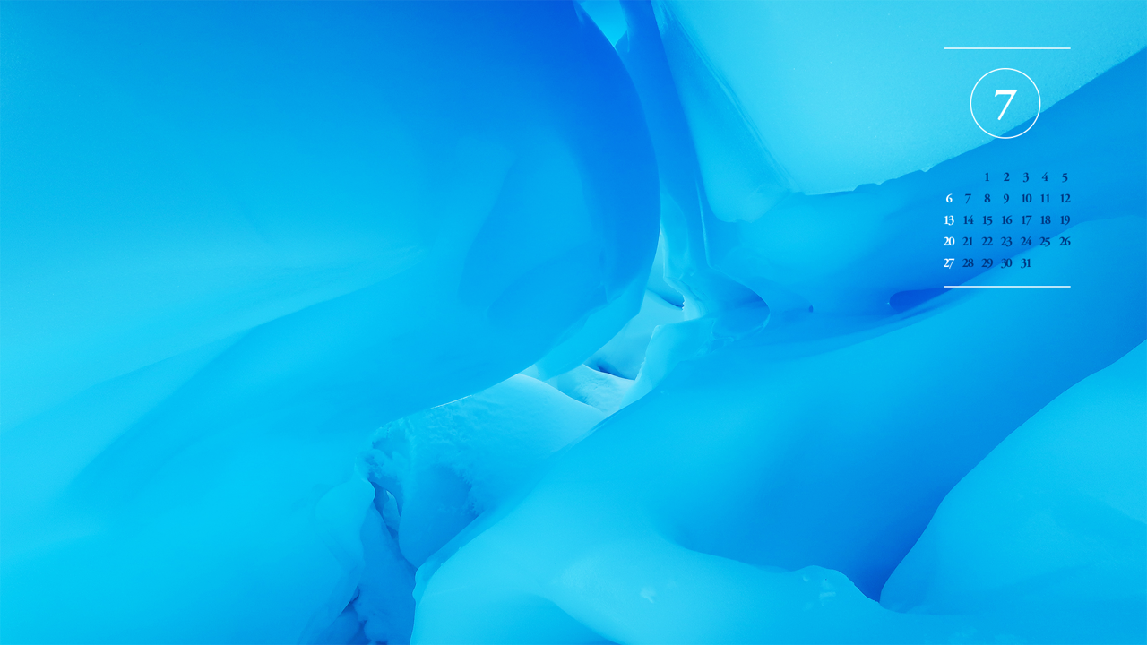 02 파란색 얼음 동굴 A - 2025년7월 노트북배경화면