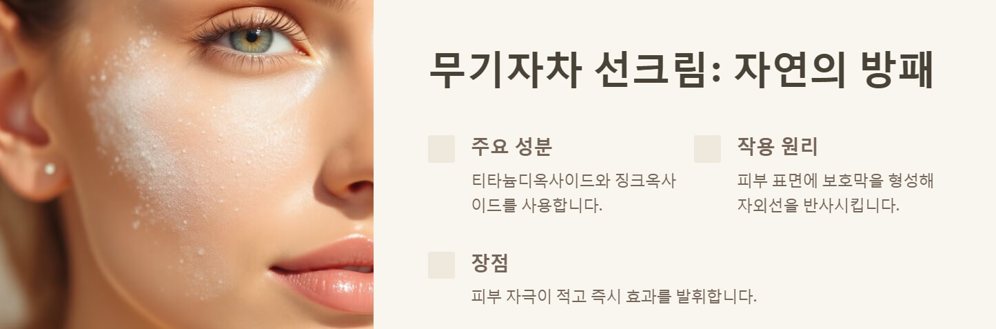 선크림 무기자차 유기자차 차이 바르는 순서