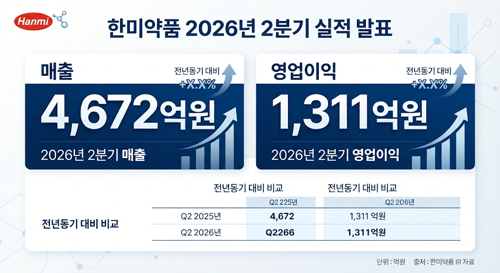 한미약품 2026년 2분기 매출과 영업이익 성장