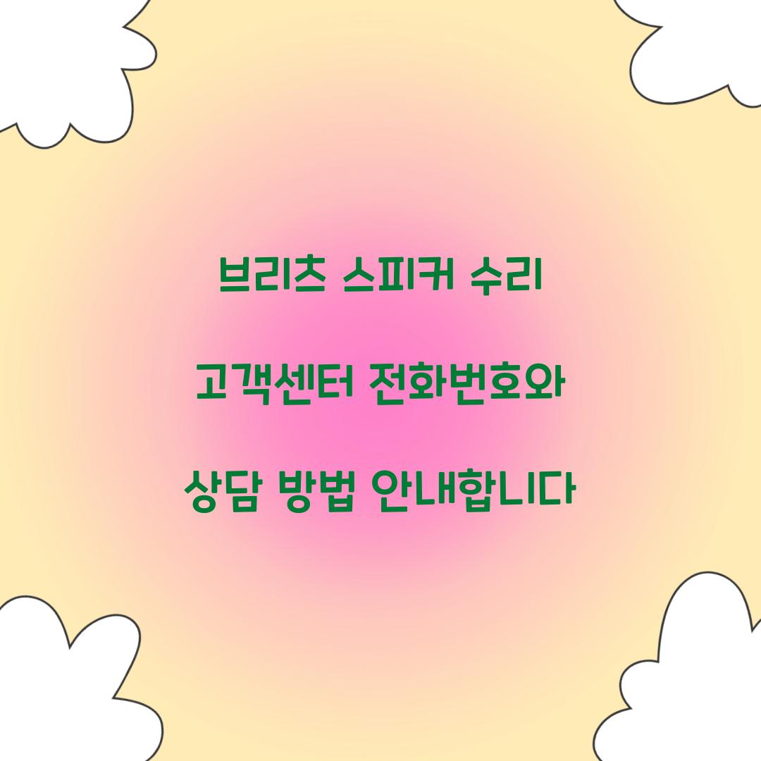 브리츠 스피커 수리 고객센터 전화번호