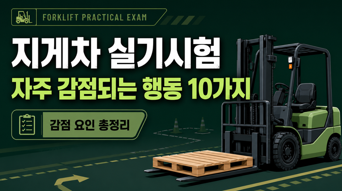 지게차 실기시험 자주 감점되는 행동 10가지 설명 이미지