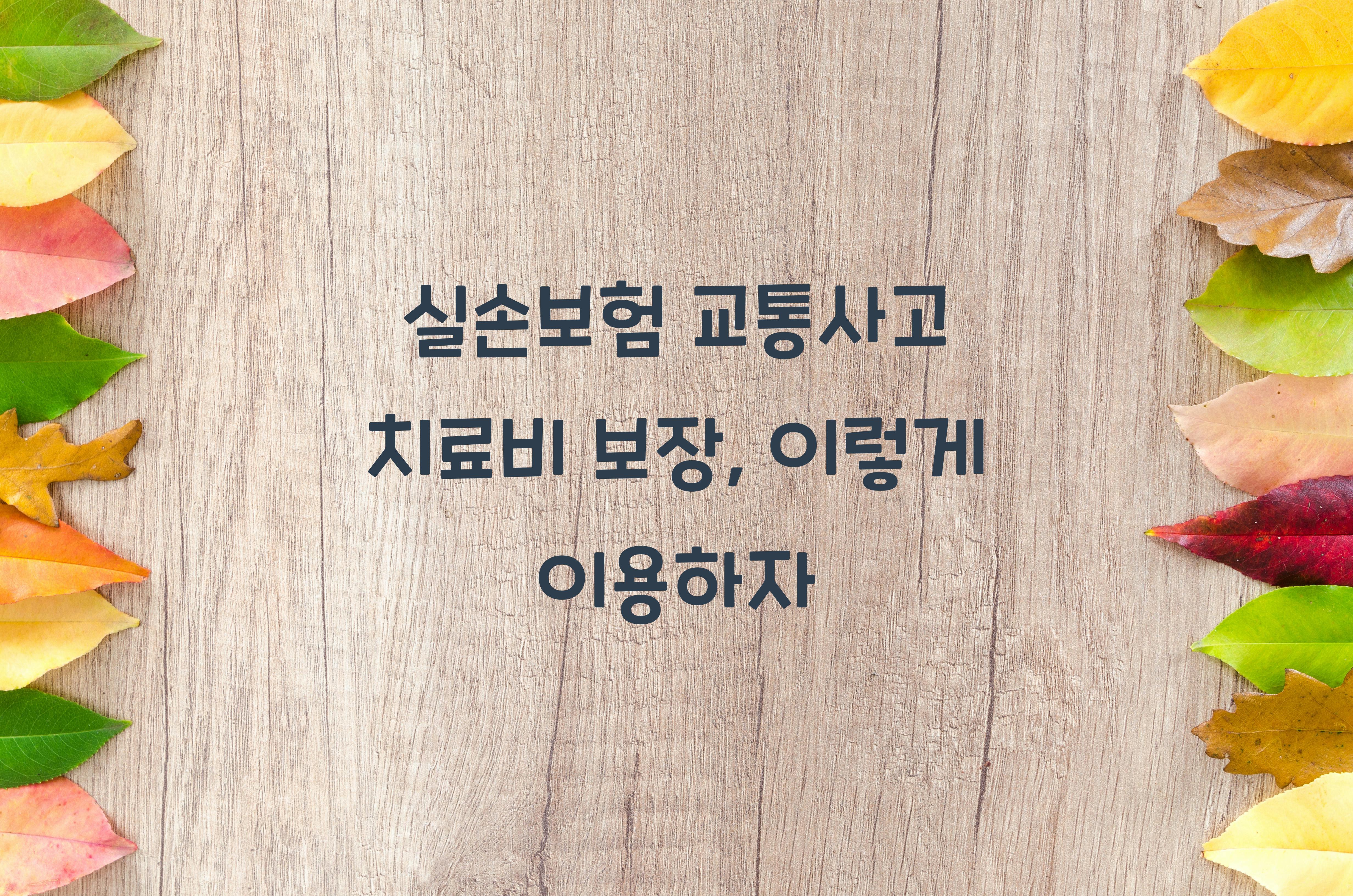 실손보험 교통사고 치료비 보장