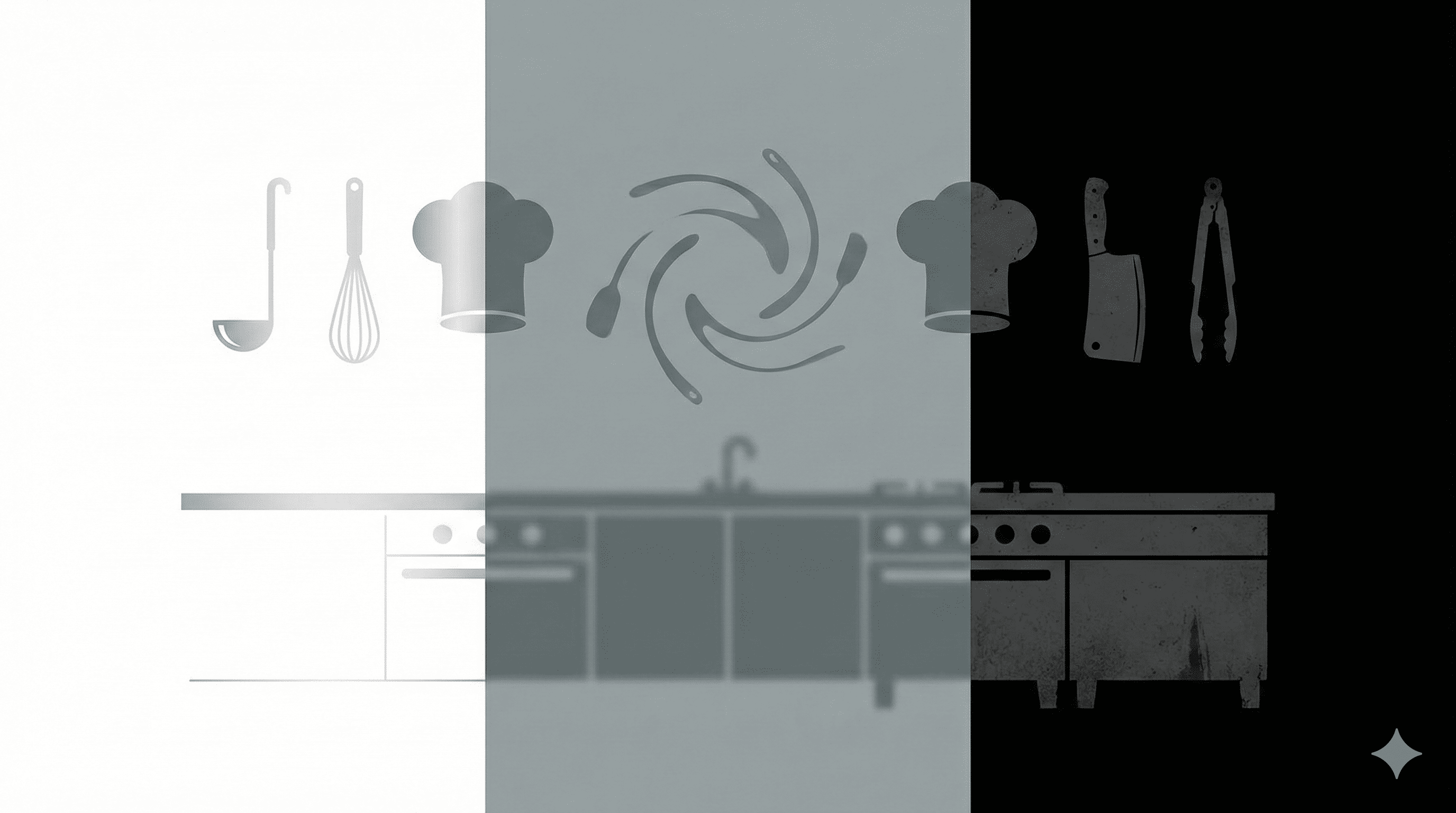 흑백요리사2 출연진 구성(백수저 흑수저 히든 백수저)을 상징적으로 보여주는 이미지