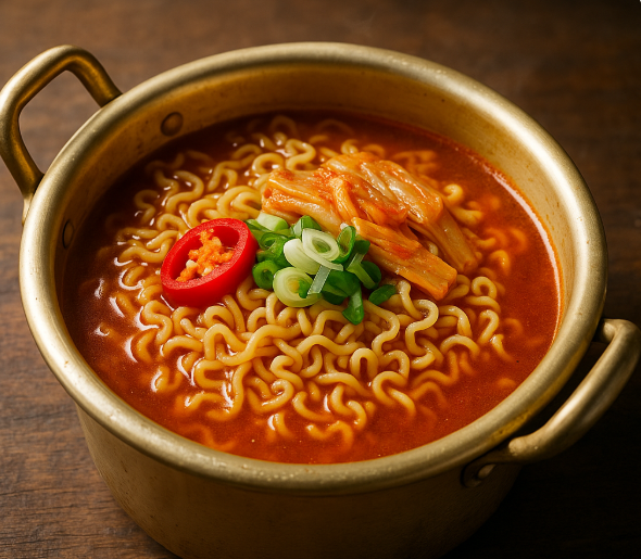 양은 냄비안에 라면