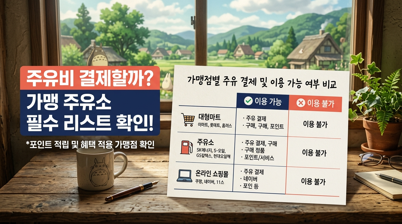 고유가 지원금 주유소 결제 가능 여부 및 사용 불가 가맹점 비교표